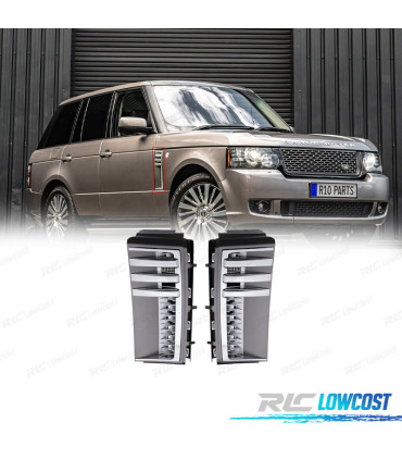 ENTRÉES D'AIR LATÉRALES RANGE ROVER VOGUE 05-12 LOOK AUTOBIOGRAPHY ARGENT MAT CHROME