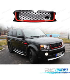 GRILLE RANGE ROVER SPORT 09-13 LOOK AUTOBIOGRAPHY NOIR BRILLANT ROUGE
