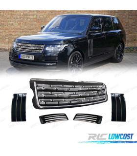 KIT GRILLES RANGE ROVER VOGUE 13-17 LOOK SVA AUTOBIOGRAPHY NOIR BRILLANT CHROMÉ