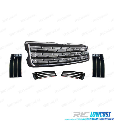 KIT GRILLES RANGE ROVER VOGUE 13-17 LOOK SVA AUTOBIOGRAPHY NOIR BRILLANT CHROMÉ