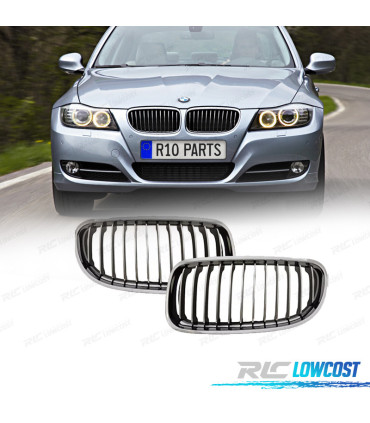 CALANDRES AVANT BMW E90 LCI 08-12 NOIR CHROMÉ