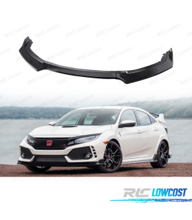 SPOILER LAME AVANT HONDA CIVIC 19-21 LOOK TYPE R NOIR BRILLANT