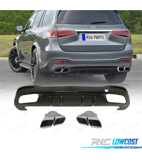 DIFFUSEUR ARRIÈRE MERCEDES W167 20- + EMBOUTS D´ÉCHAPPEMENT LOOK AMG GLS63