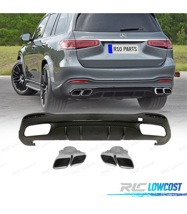 DIFFUSEUR ARRIÈRE MERCEDES W167 20- + EMBOUTS D´ÉCHAPPEMENT LOOK AMG GLS63