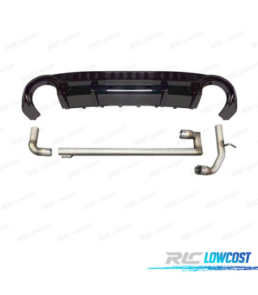 DIFFUSEUR AUDI A3 21- LOOK RS3 NOIR BRILLANT + LIGNE D'ÉCHAPPEMENT HATCHBACK