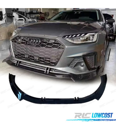 SPOILER LAME DE PARE-CHOCS AVANT AUDI A4 21- LOOK SPORT NOIR BRILLANT