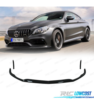 SPOILER LIP MERCEDES W205 C205 15-21 LOOK AMG C63 NOIR BRILLANT