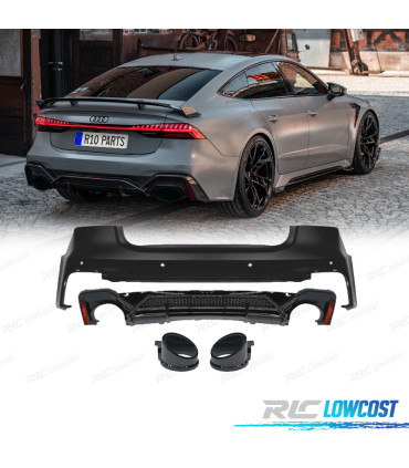 PARE-CHOCS ARRIÈRE AUDI A7 A7L 19-23 LOOK RS7 ABT + EMBOUTS