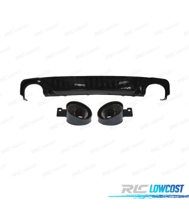 DIFFUSEUR ARRIÈRE AUDI A6 18-22 LOOK RS6 NOIR BRILLANT + EMBOUTS 0---0