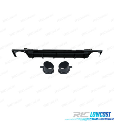 DIFFUSEUR ARRIÈRE AUDI A6 19-24 LOOK RS6 NOIR BRILLANT + EMBOUTS