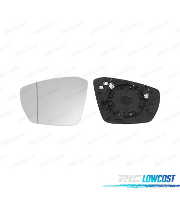 GLACE RÉTROVISEUR BASE GAUCHE SKODA OCTAVIA 13- 20ASPHÉRIQUE THERMIQUE