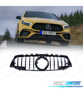 CALANDRE MERCEDES CLASSE A W177 18-22 LOOK AMG GT NOIR BRILLANT CAMÉRA