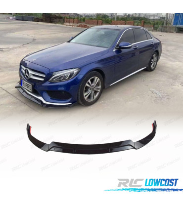 SPOILER LAME DE PARE-CHOCS AVANT MERCEDES CLASSE C W205 14-18 LOOK AMG NOIR BRILLANT
