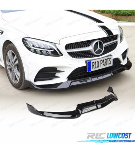 SPOILER LAME DE PARE-CHOCS AVANT MERCEDES CLASSE C W205 18-21 LOOK AMG NOIR BRILLANT