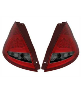 FEUX ARRIÈRE POUR FORD FIESTA MK7 08-12 LED ROUGE FUMÉ