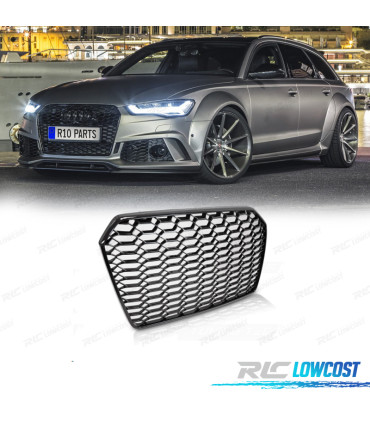 GRILLE AUDI A6 C7 4G 14-18 LOOK RS6 2020 NOIR BRILLANT