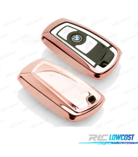 COQUE BOITIER POUR CLÉ BMW CARRÉ COULEUR OR ROSE