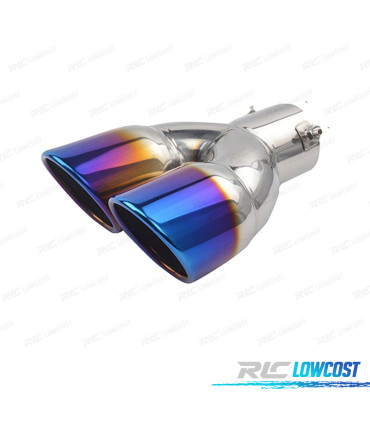 EMBOUT D´ÉCHAPPEMENT ACIER INOXYDABLE TITANE 2 DOUBLE 89MM