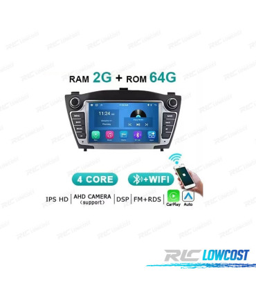 AUTORADIO GPS ANDROID 14 POUR HYUNDAI IX35 09-15 64GB