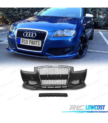 PARE CHOCS FRONTAL AUDI A3 8P 04-08 LOOK RS3 CHROMÉ NOIR