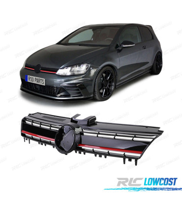 CALANDRE VOLKSWAGEN VW GOLF 7 12-17 LOOK R NOIR ROUGE