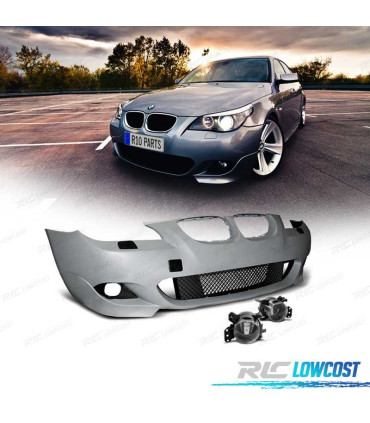 PARE CHOCS FRONTAL BMW E60 E61 03-10 LOOK M + ANTIBROUILLARD SANS PDC
