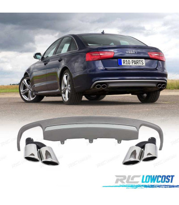 DIFFUSEUR AUDI A6 4G 10- LOOK S6 + EMBOUTS D'ÉCHAPPEMENT