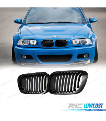 CALANDRES BMW E46 COUPÉ CABRIO 99-03 LOOK M PERFORMANCE NOIR BRILLANT