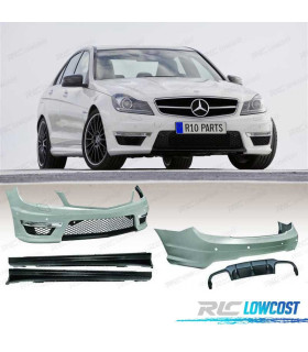 KIT CARROSSERIE MERCEDES CLASSE C W204 11-15 LOOK C63 AMG