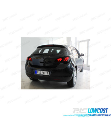 FEUX ARRIÈRE POUR OPEL ASTRA J 09-15 FULL LED NOIR FUMÉ