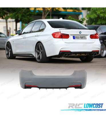 PARE-CHOCS ARRIÈRE BMW F30 LOOK M PERFORMANCE DOUBLE SORTIE DES DEUX CÔTÉS