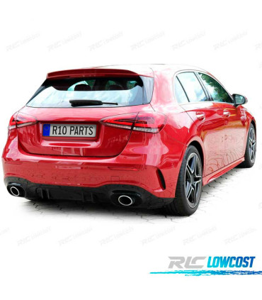 DIFFUSEUR MERCEDES CLASSE A W177 18- LOOK A35 AMG NOIR BRILLANT + SORTIES D'ÉCHAPPEMENT