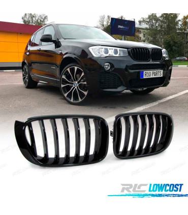 CALANDRES BMW X3 F25 LCI 14-18 X4 F26 14- LOOK M PERFORMANCE NOIR BRILLANT