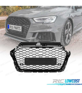 CALANDRE AUDI A3 8V 17-19 LOOK RS3 NOIR BRILLANT