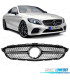 CALANDRE MERCEDES W205 AMG 14-18 LOOK DIAMOND NOIR CAMERA