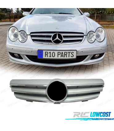 CALANDRE MERCEDES CLK W209 02- ARGENT CHROMÉ LOOK SPORT
