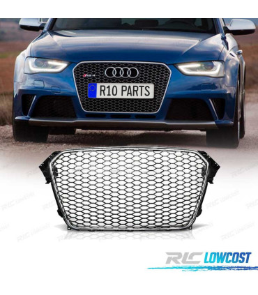 CALANDRE AUDI A4 B8 11-15 LOOK RS CHROMÉ NOIR