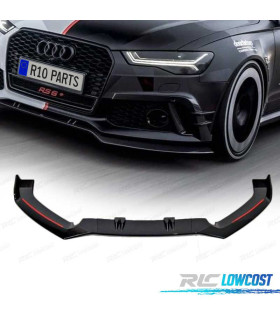 SPOILER LAME DE PARE-CHOCS AVANT AUDI A6 LOOK RS6 16-18 NOIR