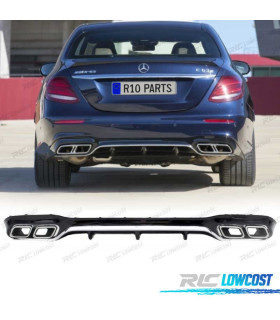 DIFFUSEUR ARRIÈRE MERCEDES CLASSE E W213 AMG 16-19 LOOK E63 + EMBOUT D´ÉCHAPPEMENT