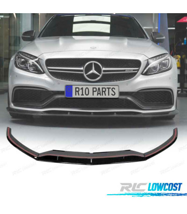 SPOILER LAME DE PARE-CHOCS AVANT MERCEDES W205 SW 19- LOOK C63 NOIR