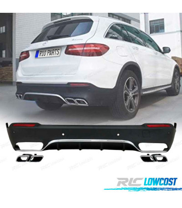 DIFFUSEUR MERCEDES CLASSE GLC X253 15-18 LOOK AMG GLC63 + EMBOUTS D´ÉCHAPPEMENT