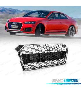 CALANDRE AUDI A5 16-19 LOOK RS5 CHROMÉ NOIR BRILLANT PDC