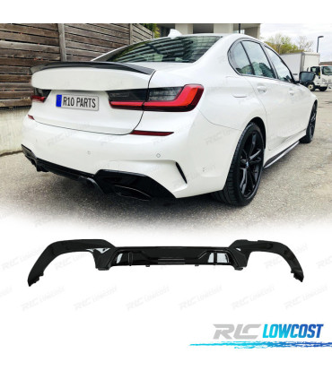 DIFFUSEUR ARRIÈRE BMW G20 G21 19- LOOK M PERFORMANCE NOIR BRILLANT