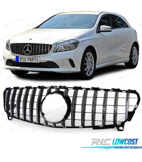 CALANDRE MERCEDES CLASSE A W176 16-18 LOOK AMG GT NOIR CHROMÉ