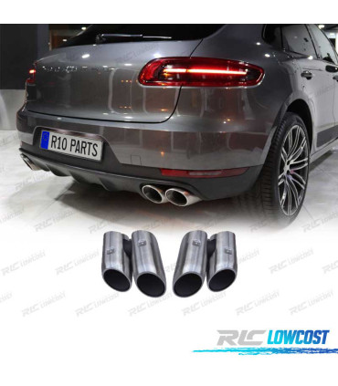 EMBOUTS D'ÉCHAPPEMENTS PORSCHE MACAN 18- LOOK S SILVER MATE