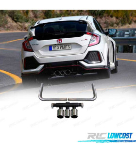 EMBOUTS D'ÉCHAPPEMENTS HONDA CIVIC 16- LOOK TYPE R CHROMÉ