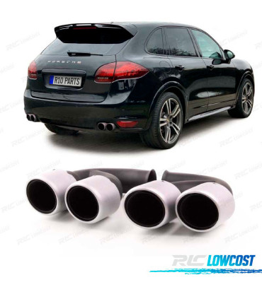 EMBOUT D'ÉCHAPPEMENT PORSCHE CAYENNE V8 GTS TURBO S 10-14 ARGENTÉ MAT