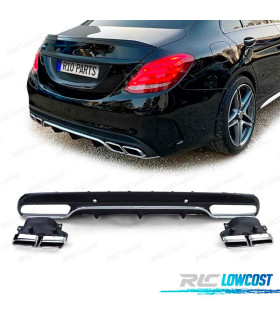 DIFFUSEUR MERCEDES CLASSE C LOOK AMG C63 BERLINE 14-17 + EMBOUTS D´ÉCHAPPEMENT