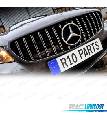 CALANDRE MERCEDES CLA C117 13-18 LOOK AMG NOIR CHROMÉ