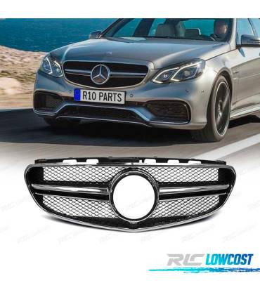 CALANDRE MERCEDES CLASSE E W212 13-16 LOOK AMG NOIR CHROMÉ
